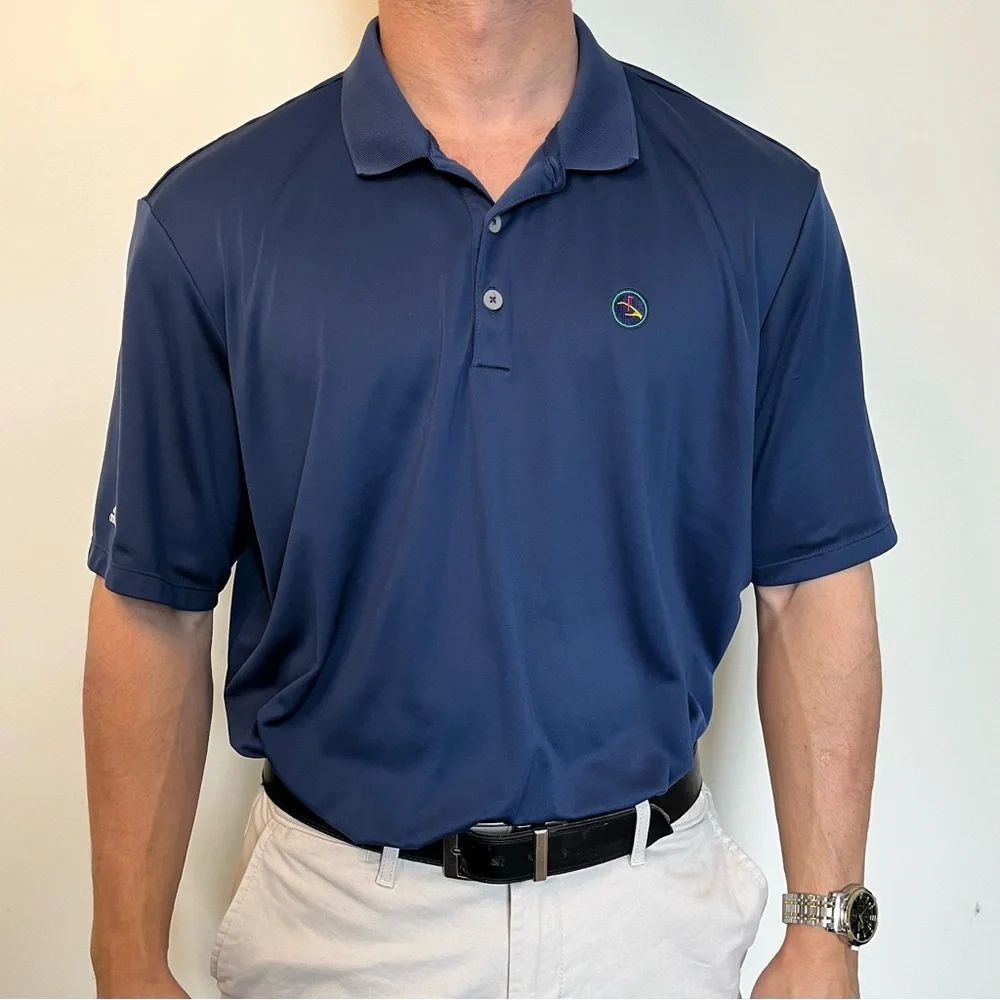 Adidas Blue Polo Golf short sleeve Shirt size 2xl
